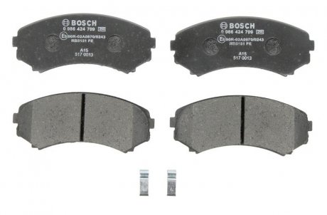 Тормозные колодки дисковые передние Pajero 2.5TD,3.2TDI,3.5I; Grandis 2.0/2.4, MAZDA 00- 0 986 424 709 BOSCH 0986424709 (фото 1)
