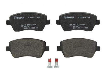 Тормозные колодки дисковые передние NISSAN Micra, Note 03- RENAULT Clio, Kangoo 1.5DCI 0 986 424 795 BOSCH 0986424795 (фото 1)