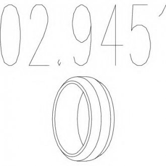 Монтажное кольцо выхлопной системы (D(внутр.) - 55,6 мм; D(наружн.) - 69,5 мм; Высота - 12,8 мм)/ MTS 02.9451
