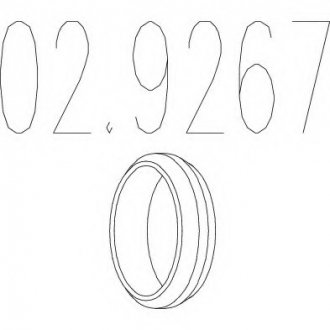 Монтажное кольцо выхлопной системы (D(внутр.) - 66,1 мм; D(наружн.) - 78,8 мм; Высота - 14 мм)/ MTS 02.9267 (фото 1)