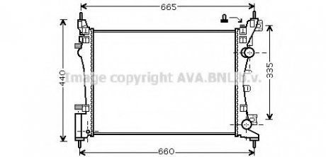 OL-COR D 06-рад.охлаждения 1.0i 12V (±AC), 1.2i 16V (±AUT±AC), 1.4i 16V (±AUT±AC) [540*375*26]/ AVA AVA COOLING OLA2408