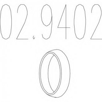 Монтажное кольцо выхлопной системы (D(внутр.) - 45,5 мм; D(наружн.) - 59 мм; Высота - 13 мм)/ MTS 02.9402 (фото 1)