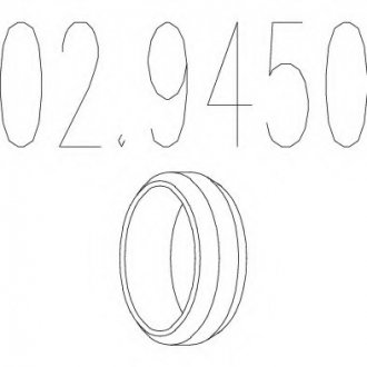 Монтажное кольцо выхлопной системы (D(внутр.) - 51 мм; D(наружн.) - 66 мм; Высота - 14,5 мм)/ MTS 02.9450 (фото 1)