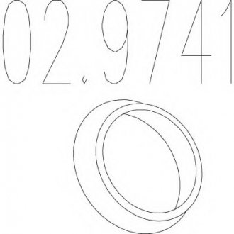 Монтажное кольцо выхлопной системы (D(внутр.) - 42,5 мм; D(наружн.) - 58,5; Высота - 15 мм)/ MTS 02.9741 (фото 1)