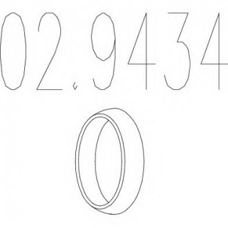 Монтажное кольцо выхлопной системы (D(внутр.) - 51 мм; D(наружн.) - 66 мм; Высота - 13 мм)/ MTS 02.9434 (фото 1)