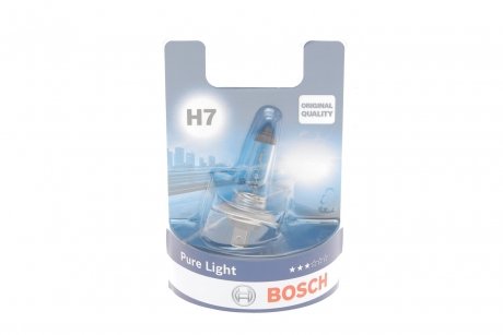 Лампа накаливания 12V 55W H7 PURE LIGHT (blister 1 шт) BOSCH 1 987 301 012 (фото 1)