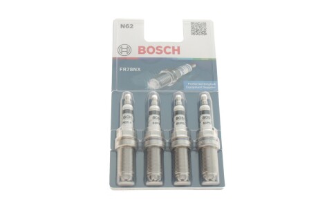 Свеча зажигания fr78nx super 4 (блист. уп. 4 шт.) BOSCH 0 242 232 815