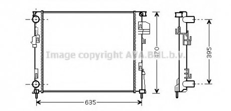 Радиатор 2.0i 16V (+/-AC), 1.9DCi (+AC) [OE. 21400-00QAN, 7700.312.899]/ AVA AVA COOLING RT 2327 (фото 1)