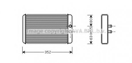 Радиатор отопителя CITROEN JUMPER, FIAT DUCATO(02-) (AVA) AVA COOLING FTA6265