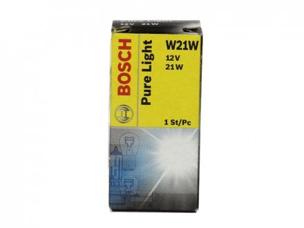 Лампа накаливания W21W 12V 21W W3x16d PURE LIGHT BOSCH 1 987 302 251 (фото 1)