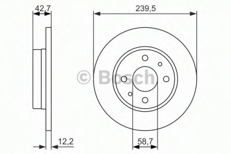 Диск гальмівний перед. VAZ 2108-09 (12mm) 0 986 479 905 = 0 986 478 747 BOSCH 0986479905 (фото 1)