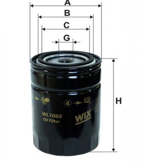 Фільтр масляний AUDI, VW /OP525 (UA) WIX FILTERS WL7068 (фото 1)