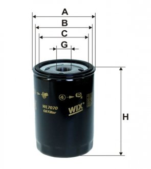Фильтр масляный AUDI, VW /OP526 (WIX-Filtron) WIX FILTERS WL7070