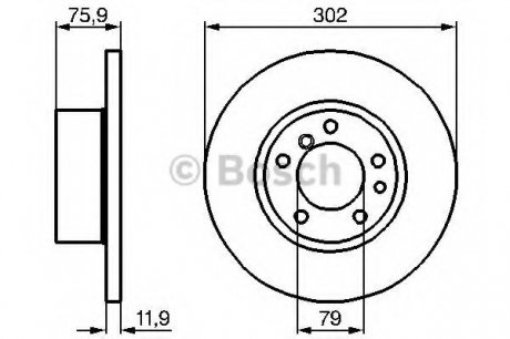 Гальмівний диск передній BMW 5-serie (E34) (302*12) 0 986 478 319 BOSCH 0986478319 (фото 1)