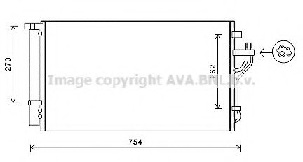 Конденсор кондиционера Hyundai iX35/ KIA Sportage (AVA) AVA COOLING HYA5279D