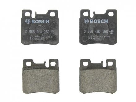 Тормозные колодки дисковые задние DB W124/202/210 0 986 490 260 BOSCH 0986490260 (фото 1)
