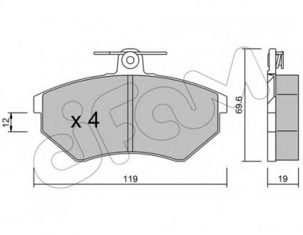 Колодка торм. VW CADDY, GOLF, PASSAT передн. CIFAM 822-050-2