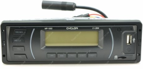 Автомагнитола FM/USB/MicroSD/MP3/WMA короткая CYCLON MP-1002G (фото 1)