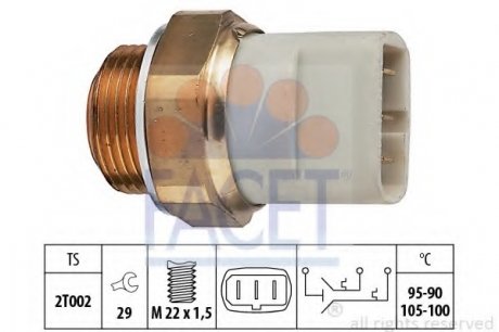 Термивимикач, вентилятор радіатора s.r.l. FACET 7.5697 (фото 1)