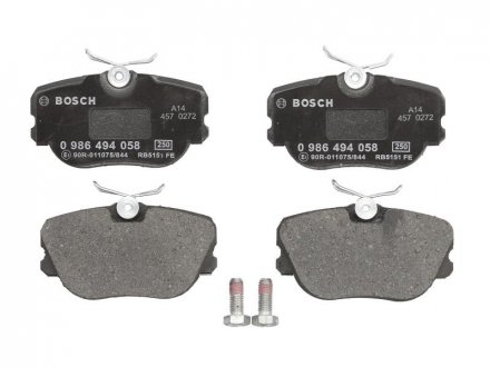 Тормозные колодки дискове передние DB W201 -93 0 986 494 058 BOSCH 0986494058 (фото 1)