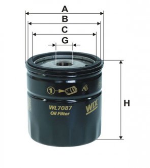 Фільтр масляний OPEL /OP541 (WIX-Filtron) WIX FILTERS WL7087