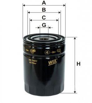 Фільтр масляний /OP592/5 (UA) WIX FILTERS WL7401 (фото 1)