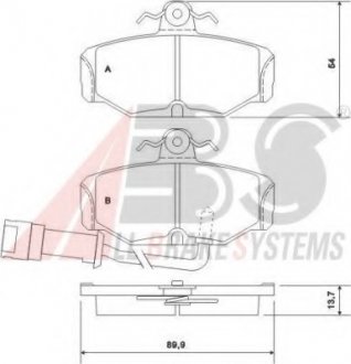 Колодка гальм. FORD ESCORT/SCORPIO/SIERRA задн. (ABS) A.B.S. A.B.S. 36170