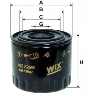Фільтр масляний /OP594/2 (WIX-Filtron) WIX FILTERS WL7298