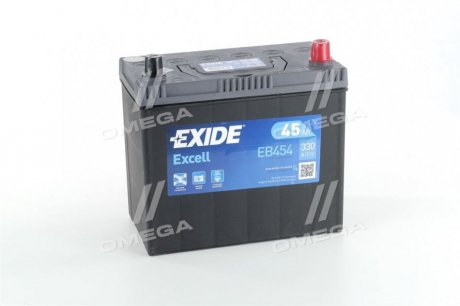 Акумулятор 45Ah-12v EXCELL (234х127х220),R,EN330 EXIDE EB454 (фото 1)