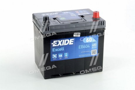 Акумулятор 60Ah-12v EXCELL (230х172х220),R,EN390 EXIDE EB604 (фото 1)