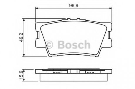 Тормозные колодки задн. TOYOTA Rav 4 05- 0 986 494 346 BOSCH 0986494346 (фото 1)