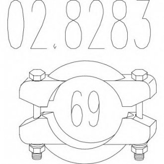 Хомут вихлопної системи біконічний (Діаметр 69 мм))/ MTS 02.8283