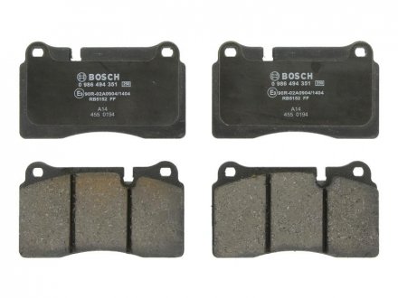 Комплект тормозных колодок, дисковый тормоз/ BOSCH 0 986 494 351 (фото 1)
