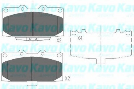 Тормозные колодки дисковые передние = BP-8016 KAVO KBP-8003 (фото 1)