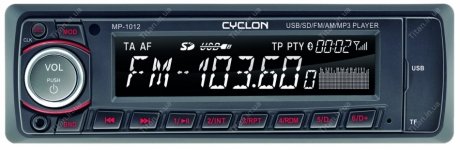 Автомагнітола FM/USB/SD/AUX/MP3/WMA CYCLON MP-1012R (фото 1)