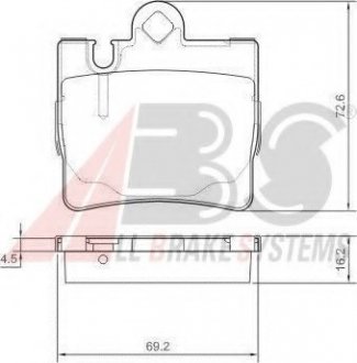 Колодка торм. MB CL/S (W215/220) задн. (ABS) A.B.S. 37150