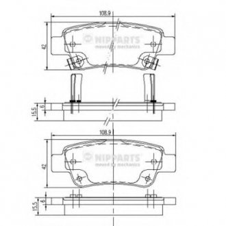 Комплект тормозных колодок, дисковый тормоз/ NIPPARTS N3614019