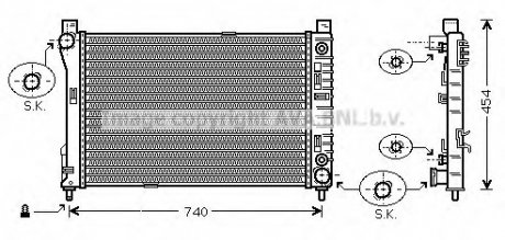 Радиатор W203(C) MT/AT +/-AC 00-02 AVA COOLING MSA2286 (фото 1)