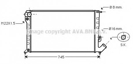 Радиатор CT BERL/XSARA D MT CLIPS (Ava) AVA COOLING CNA2153 (фото 1)