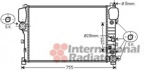 Радиатор MBW221 S-Cl AT 05- Van Wezel 30002447