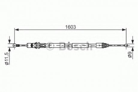 Трос, стояночная тормозная система/ BOSCH 1 987 477 116 (фото 1)