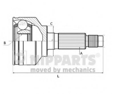 Шарнир приводного вала (ШРУС), к-кт./ NIPPARTS J2823008