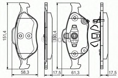 Гальмівні колодки дискові 0 986 495 093 BOSCH 0986495093 (фото 1)