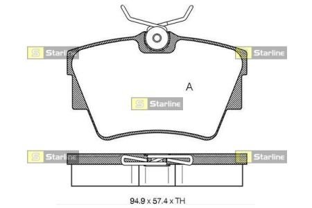 Колодки гальмівні дискові, к-кт./ STARLINE BD S136