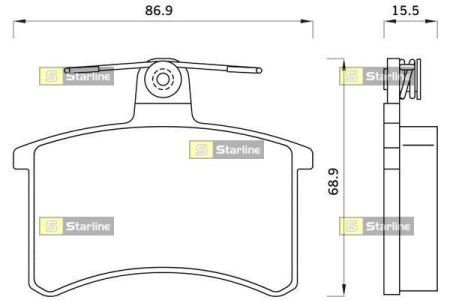 Колодки гальмівні дискові, к-кт./ STARLINE BD S078