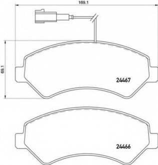 Колодки тормозные дисковые, к-кт./ BREMBO P61 118