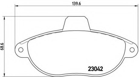 Колодки тормозные дисковые, к-кт./ BREMBO P23 072