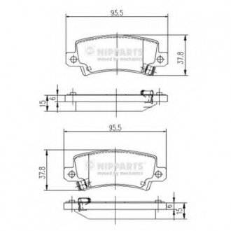 Комплект тормозных колодок/ NIPPARTS J3612025