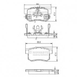 Комплект тормозных колодок/ NIPPARTS J3614017