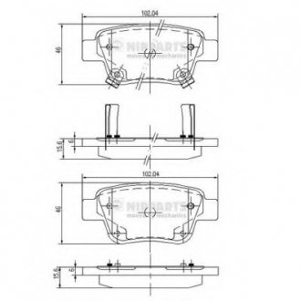 Комплект тормозных колодок/ NIPPARTS J3612030